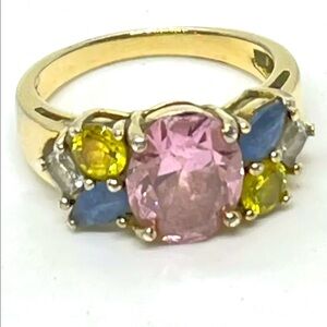 Vintage Gold Plate Birthstone Ring Size 7